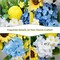 24-Inch Spring Wreath for Front Door – Artificial Sunflowers, Lemons & Blue Hydrangeas, Luxury Colorful Floral Wreath for Indoor & Outdoor Farmhouse Home Decor
